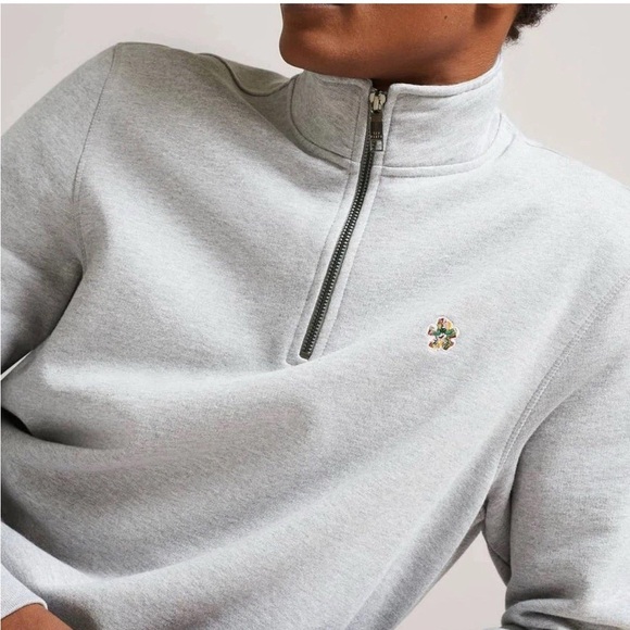 Ted Baker Light Gray Zip-Up Sweater - Picture 7 of 12